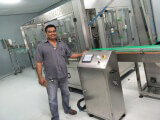 installing and debug in Thailand for 24-24-8 water filling production line 